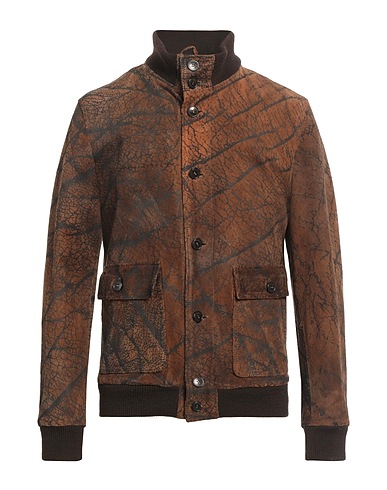 DACUTE Jacket Brown 100% Ovine leather, Wool, Polyamide