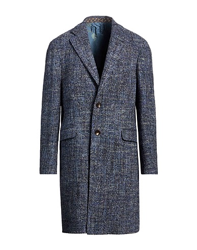 ETRO Coat Navy blue 90% Wool, 10% Polyamide