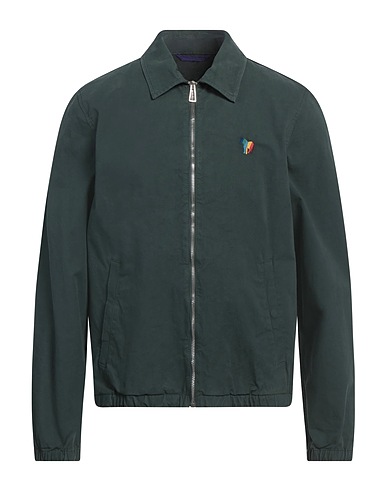 PS PAUL SMITH Jacket Dark green 97% Cotton, 3% Elastane