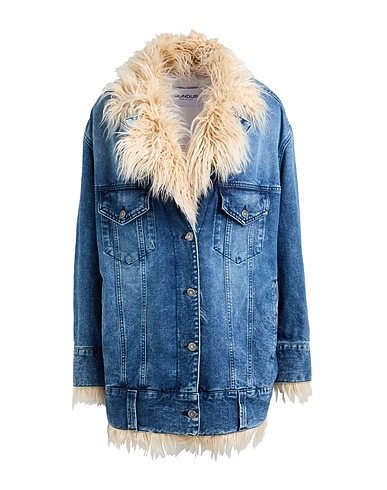 DONDUP Denim jacket Blue 80% Cotton, 20% Recycled cotton, Modacrylic, Polyester, Acrylic