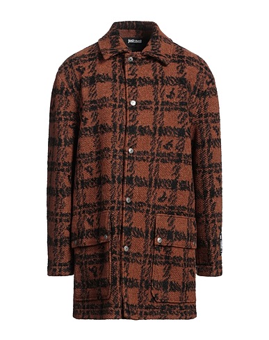JUST CAVALLI Coat Brown 53% Polyester, 29% Acrylic, 18% Wool