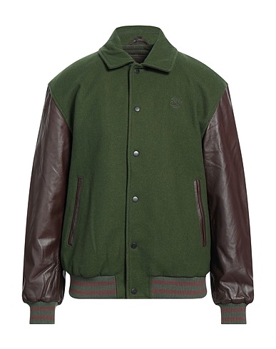 TIMBERLAND Jacket Green 70% Wool, 30% Mohair wool, Polyester, Other Fibres, Lambskin