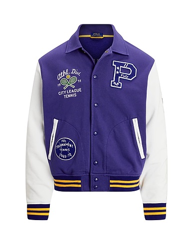 POLO RALPH LAUREN Jacket FLEECE GRAPHIC LETTERMAN JACKET
 Navy blue 86% Cotton, 14% Polyester