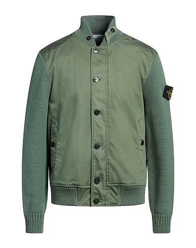 STONE ISLAND Bomberjacke Militärgrün 100% Baumwolle