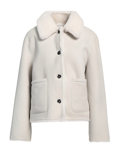 TRUE RELIGION Teddy Coat Off white 100% Lambskin