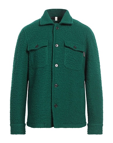 BROOKSFIELD Solid color shirt Green 70% Wool, 30% Polyester