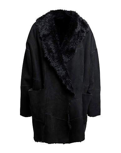 GIORGIO BRATO Teddy Coat Black 100% Lamb Shearling