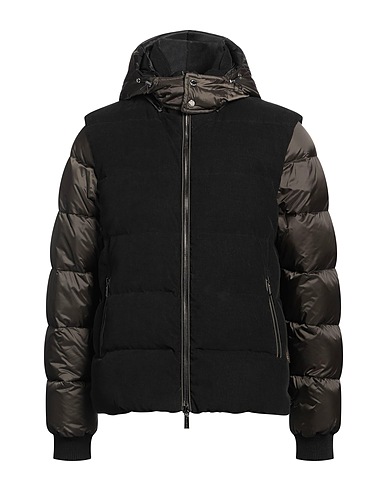 MOORER Piumino Nero 100% Cotone, Poliammide, Lana, Acrilico, Elastan
