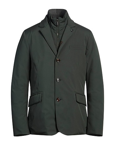 MOORER Jacket Dark green 100% Polyamide, Polyester, Viscose