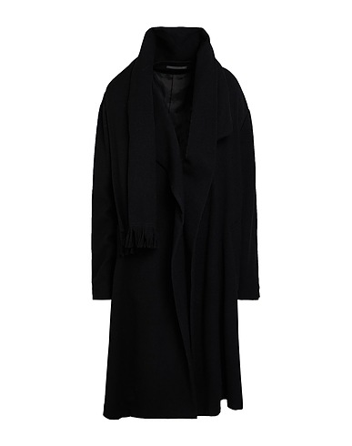 Y'S YOHJI YAMAMOTO Coat Black 98% Wool, 1% Nylon, 1% Polyurethane