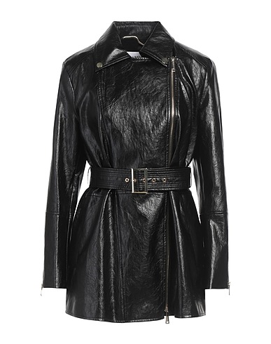 MARELLA Coat Black 74% Viscose, 15% Polyester, 7% Cotton, 4% Metallic fiber, Polyurethane