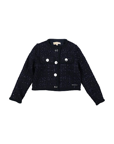 MICHAEL KORS KIDS Jacket Navy blue 70% Polyester, 13% Acrylic, 8% Synthetic fibers, 5% Cotton, 4% Wool