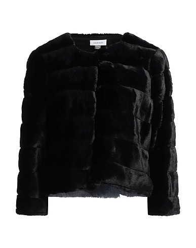 CALVIN KLEIN Teddy Coat Black 100% Acrylic