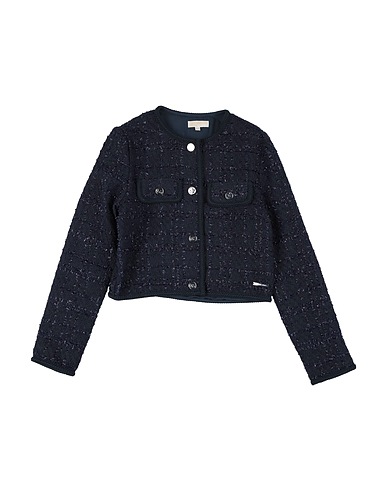 MICHAEL KORS KIDS Jacket Midnight blue 70% Polyester, 13% Acrylic, 8% Synthetic fibers, 5% Cotton, 4% Wool
