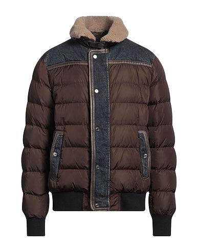 MOORER Shell jacket Chocolate brown 95% Cotton, 5% Polyurethane