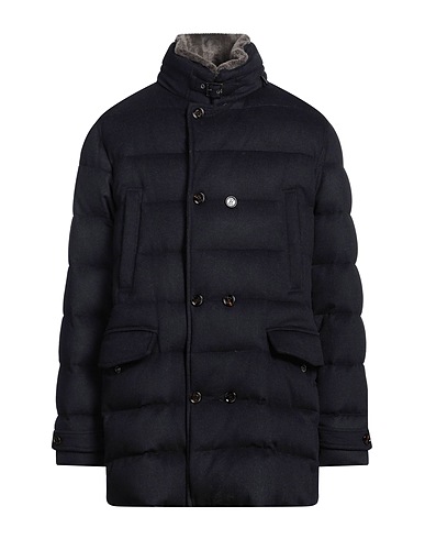 MOORER Shell jacket Navy blue 90% Wool, 10% Cashmere, Shearling