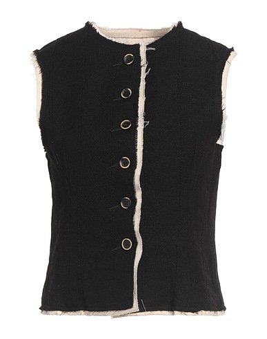 UMA WANG Waistcoat Black 57% Virgin Wool, 41% Linen, 2% Cotton