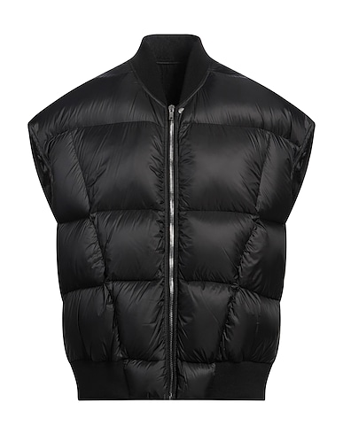 RICK OWENS Gilet Black 100% Polyamide, Virgin Wool