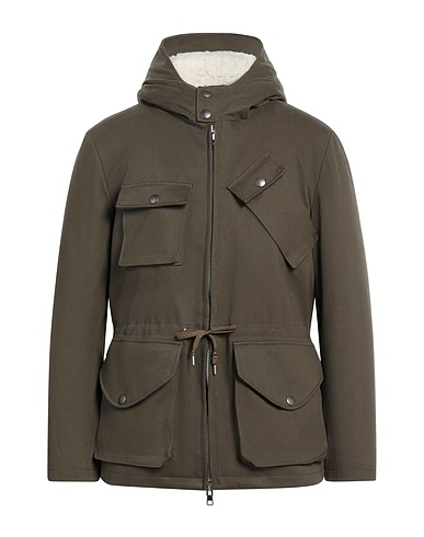 GREY DANIELE ALESSANDRINI Jacket Military green 98% Cotton, 2% Elastane