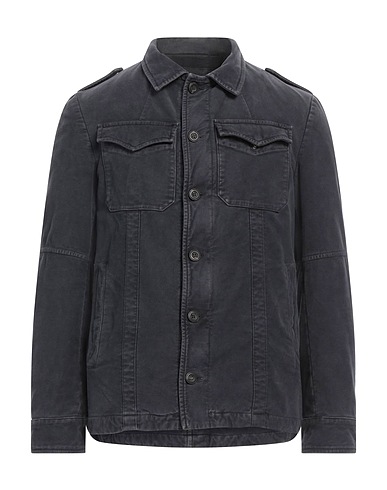 MESSAGERIE Solid colour shirt PATRIZIO PISCAGLIA Midnight blue 98% Cotton, 2% Elastane