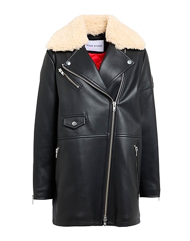 STAND STUDIO Coat Black 70% Polyurethane, 30% Polyester