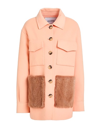 AVA ADORE Solid color shirts & blouses Salmon pink 50% Wool, 50% Polyester