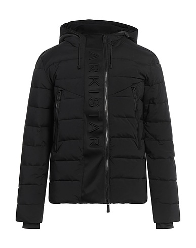 ARKISTAR Shell jacket Black 97% Nylon, 3% Elastane