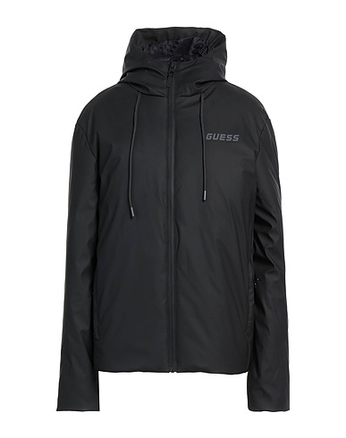 GUESS Shell  jacket Black 100% Polyurethane