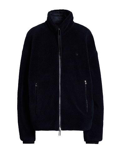 EMPORIO ARMANI Teddy Coat Blu navy 80% Poliestere, 20% Lana