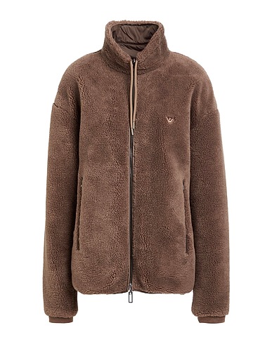 EMPORIO ARMANI Teddy Coat Taupe 80% Polyester, 20% Wool