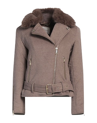 GUESS Blouson Gris taupe 69% Polyester, 21% Laine, 5% Acrylique, 3% Fibres synthétiques, 2% Coton
