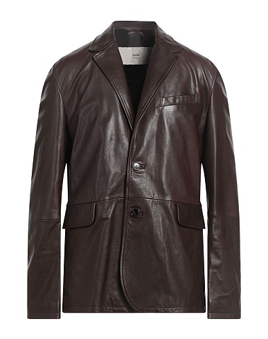 AMI ALEXANDRE MATTIUSSI Blazer Dark brown 100% Cow leather