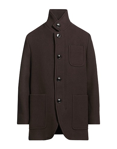 AMI ALEXANDRE MATTIUSSI Cappotto Testa di moro 100% Lana Vergine