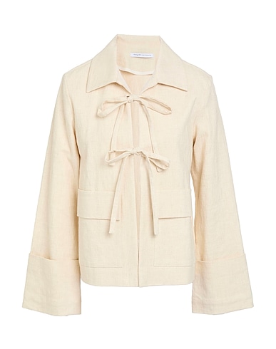 MAISON LAVINIATURRA Giubbotto Beige 48% Cotone, 25% Lino, 24% Viscosa, 3% Elastan