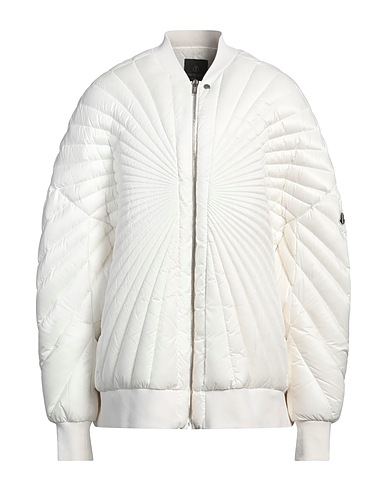 MONCLER + RICK OWENS Пуховик OFF WHITE 100% Полиэстер, Акрил, Натуральная шерсть, Эластан
