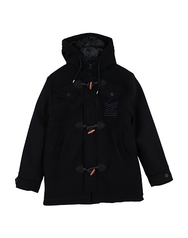 BIKKEMBERGS Coat Midnight blue 80% Polyester, 18% Viscose, 2% Elastane
