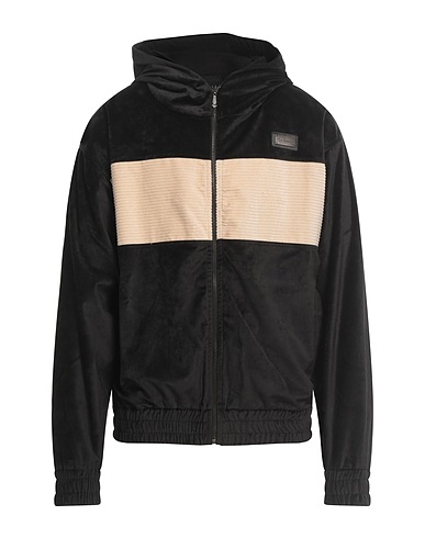 GAëLLE Paris Hooded track jacket  Black 100% Polyester, Cotton