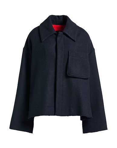 VIRGINIA BIZZI Giubbotto Blu notte 50% Lana, 40% Poliestere, 10% Poliammide