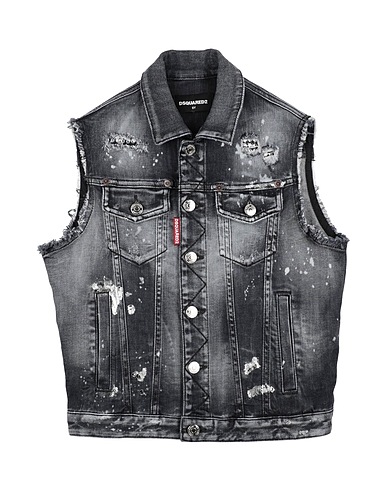 DSQUARED2 Denim jacket Black 92% Cotton, 6% Elastomultiester, 2% Elastane