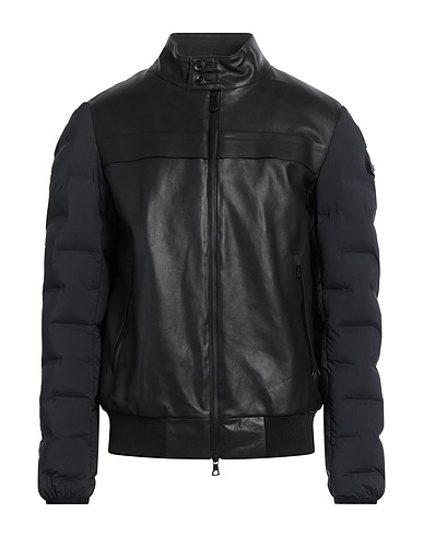 PEUTEREY Piumino Nero 90% Poliestere, 10% Elastan, Pelle