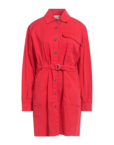 SEMICOUTURE Full-length jacket Red 97% Cotton, 3% Elastane