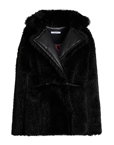 LANACAPRINA Teddy Coat Black 100% Polyester, Polyurethane