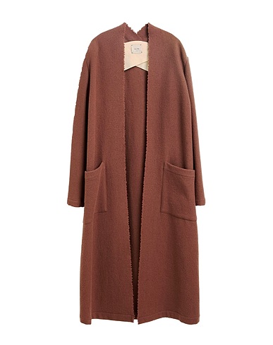 ALYSI Coat CRÈME Chocolate brown 100% Virgin Wool