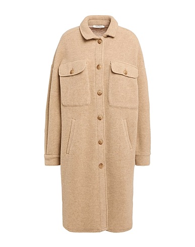 HINNOMINATE Coat Beige 68% Polyester, 32% Virgin Wool