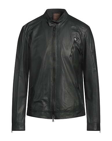 GIOCASTA Bikerjacke Dunkelgrün Leder