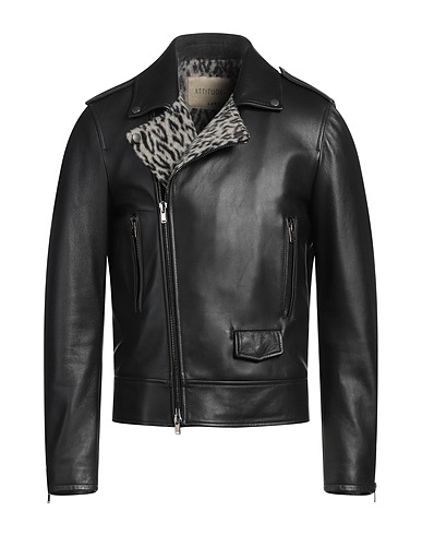 LARDINI Biker jacket Black 100% Bull skin