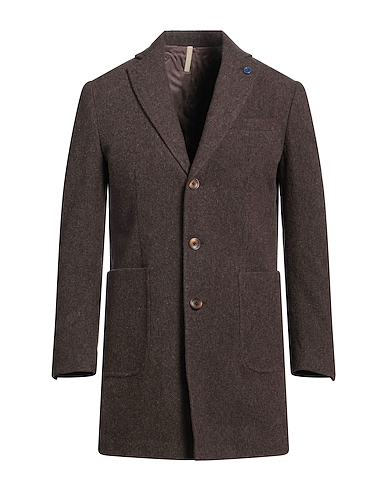 DFFRNTLY Coat Brown 50% Wool, 35% Polyester, 15% Polyamide