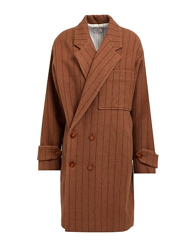 ALYSI Manteau long CHOCOLAT 99% Laine vierge, 1% Polyamide