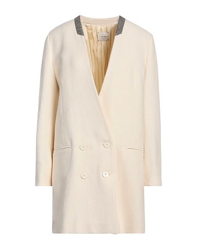 ALYSI Coat CRÈME Ivory 57% Virgin Wool, 23% Cotton, 20% Linen