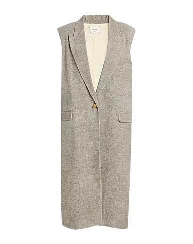 ALYSI Full-length jacket CRÈME Grey 75% Viscose, 25% Virgin Wool, Wool